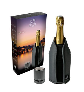 Peugeot: Bubbles coffret rafraîchisseur Frizz gris & bouchon à champagne Line carbone