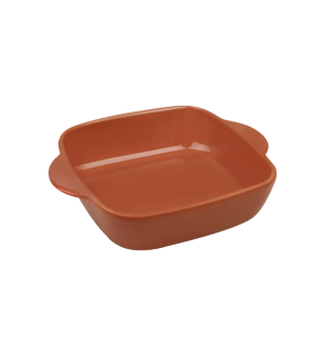 Menastyl: Terracotta vierkant steengoed ovenschaal 24 cm