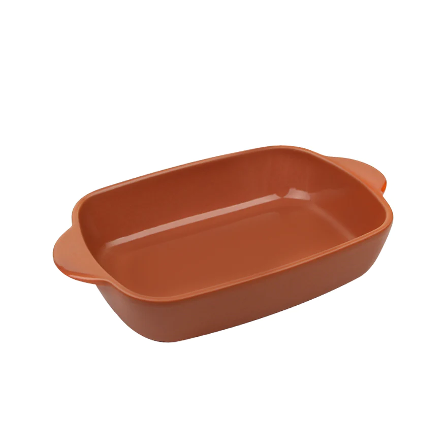 Menastyl: Terracotta rechthoek steengoed ovenschaal 22 cm