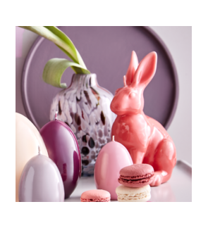 Engels Kerzen: Bougie lapin de Pâques rose mat