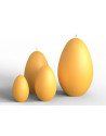 Engels Kerzen: Bougie oeuf de Pâques jaune mat 9 cm