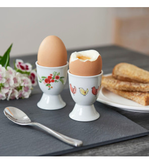 Kitchencraft: Coquetier traditionnel fleurs rouges
