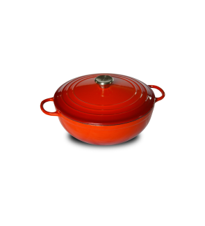 Baumalu: Ronde gietijzeren braadpan traditioneel, rood, 24 cm