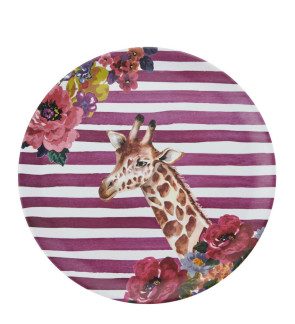 Mikasa: Wild heart plateau rond imprimé girafe 36cm