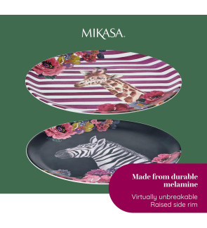 Mikasa: Wild heart plateau rond imprimé zèbre 36cm
