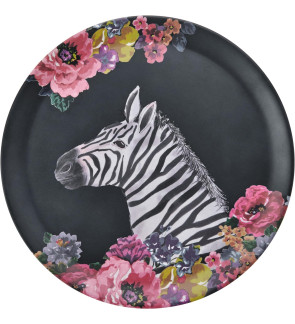 Mikasa: Wild heart plateau rond imprimé zèbre 36cm