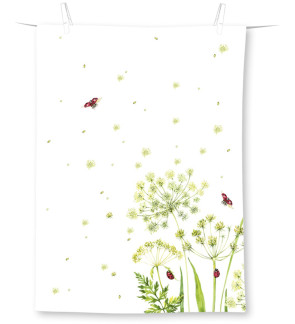 IHR: Bloemen & Lieveheersbeestje Keukenhanddoek 50x70cm