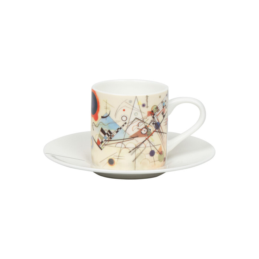 Konitz:  Tasse expresso et sous-tasse « Komposition 8 » Kandinsky 9,5 cl Konitz:  Tasse expresso et sous-tasse « Komposition 8 » Kandinsky 9,5 cl