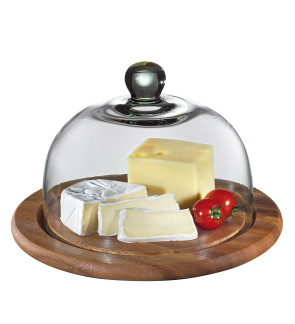 Zassenhaus: Plateau à fromage en bois avec cloche 30 cm