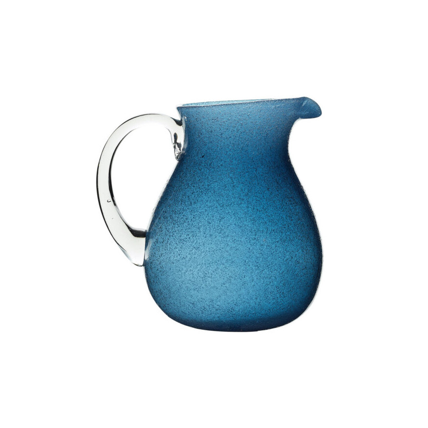 Memento: Cruche en verre soufflé 1,6L bleu foncé