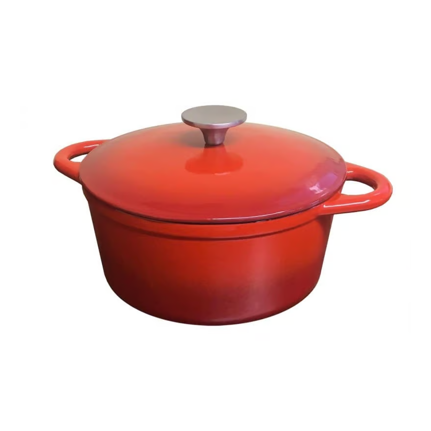 Baumalu: Cocotte en fonte émaillée ronde rouge 20 cm