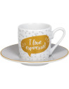 Konitz: Set van 4 espressokopjes en schotels “I love Espresso” 9,5 cl