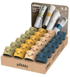 Pebbly:  Anneau de serviette en acier allié rose/beige nude