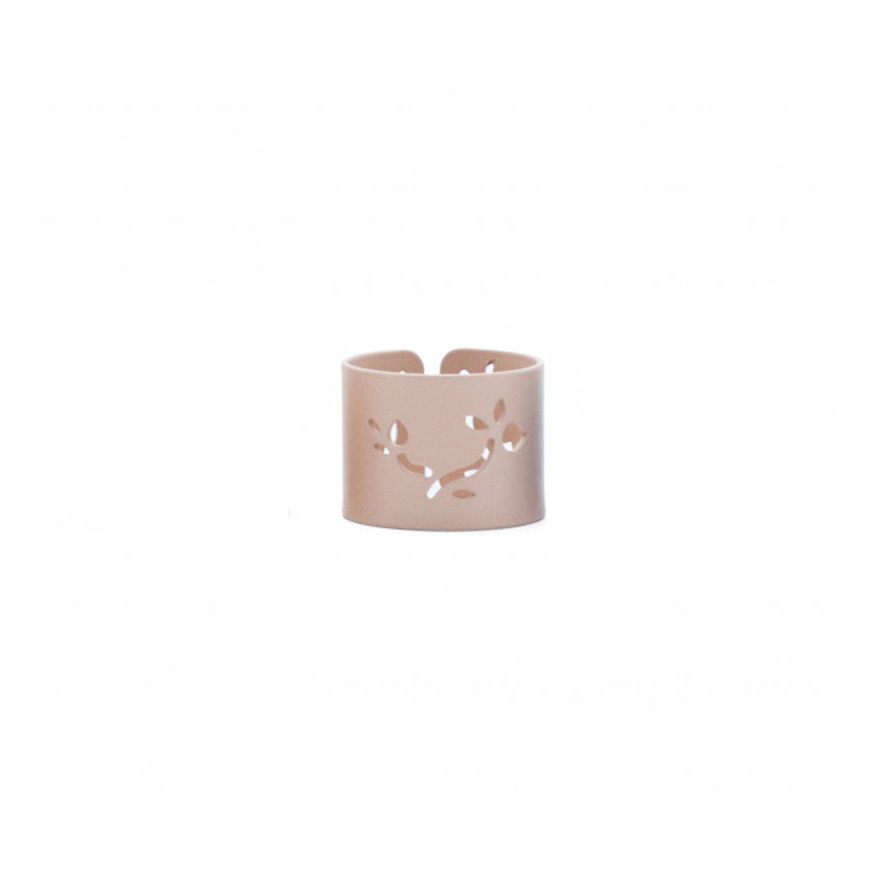 Pebbly:  Anneau de serviette en acier allié rose/beige nude